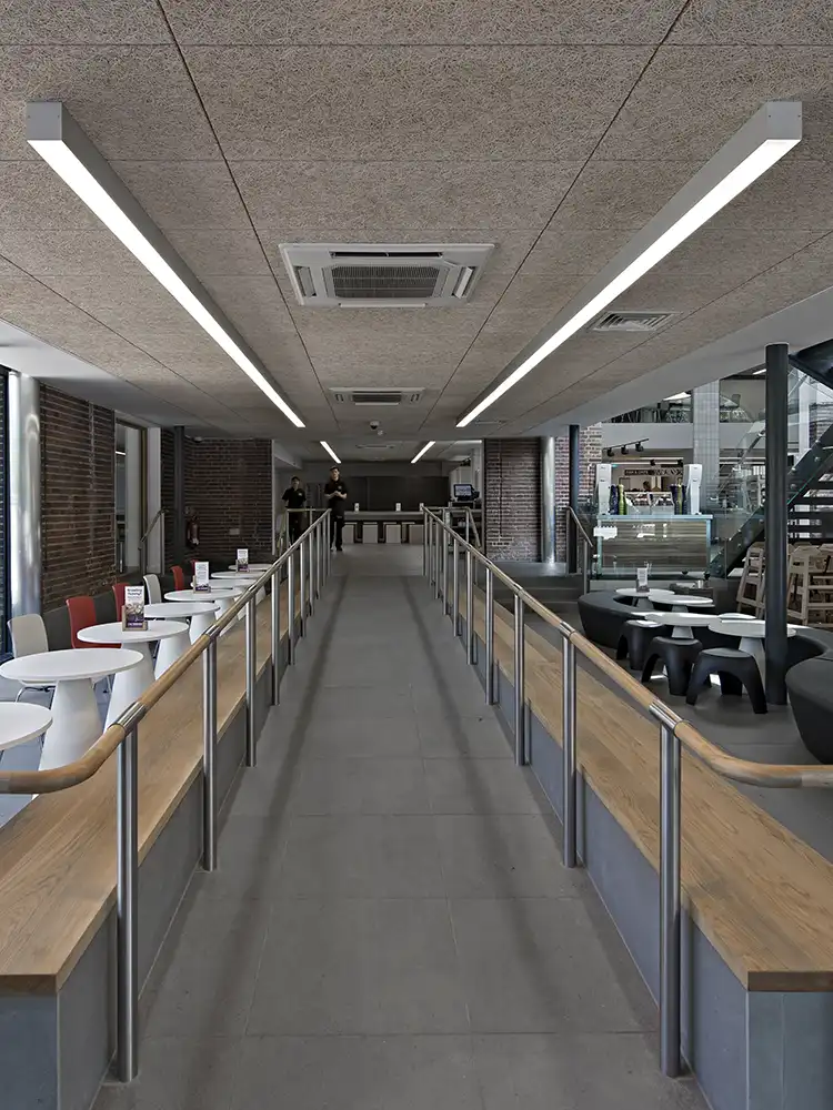 Troldtekt ceiling installation at London Zoo